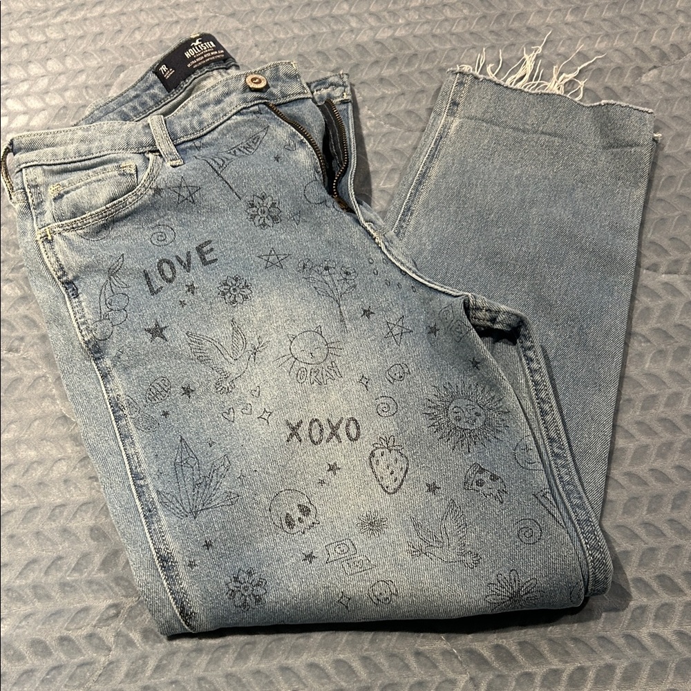 Hollister Light Blue Patterned Jeans